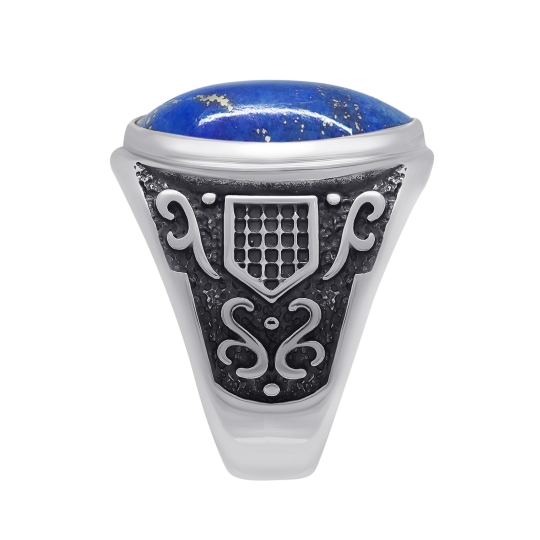 Кольцо из серебра с чернением и клинохлором