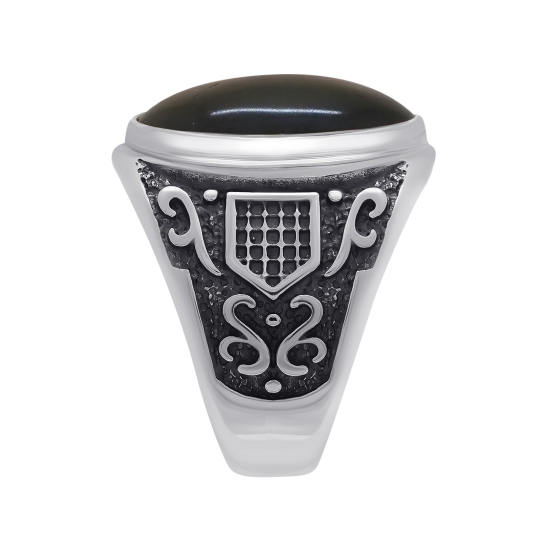 Кольцо из серебра с чернением и клинохлором