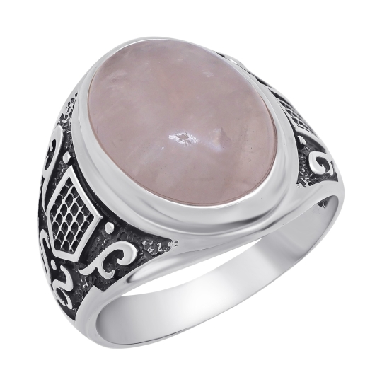 Кольцо из серебра с чернением и клинохлором