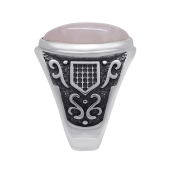 Кольцо из серебра с чернением и кварцем