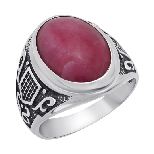 Кольцо из серебра с чернением и клинохлором