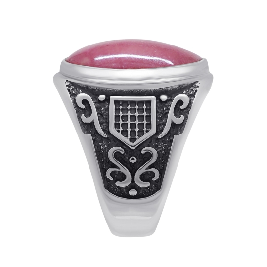 Кольцо из серебра с чернением и клинохлором