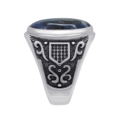 Кольцо из серебра с чернением и содалитом