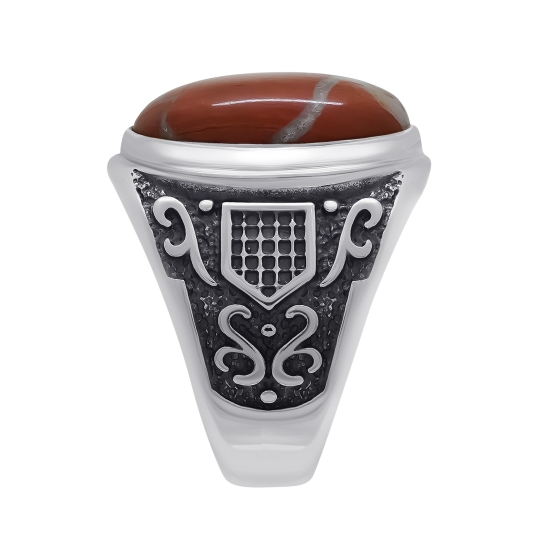 Кольцо из серебра с чернением и клинохлором