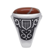 Кольцо из серебра с чернением и яшмой