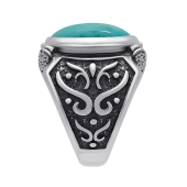 Кольцо из серебра с чернением и амазонитом