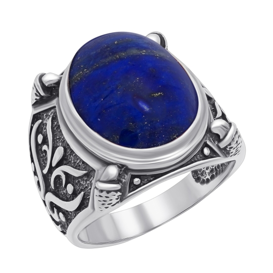 Кольцо из серебра с чернением и сердоликом