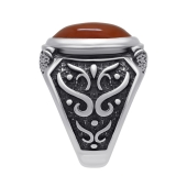 Кольцо из серебра с чернением и сердоликом