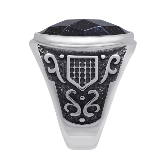 Кольцо из серебра с чернением и клинохлором