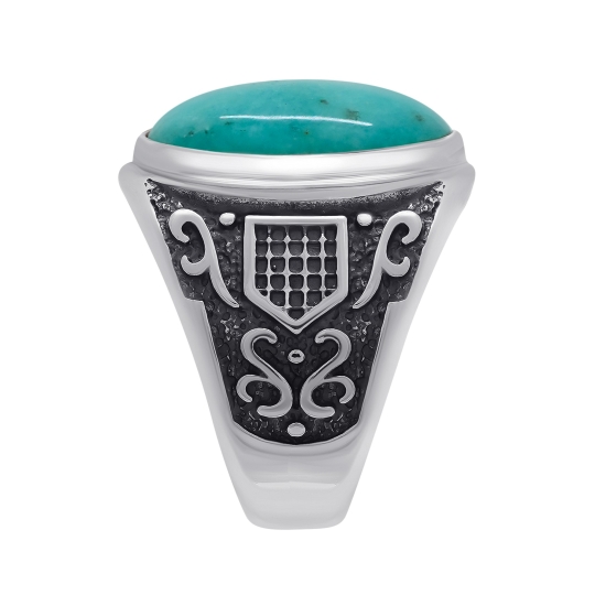 Кольцо из серебра с чернением и клинохлором