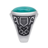 Кольцо из серебра с чернением и амазонитом