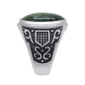 Кольцо из серебра с чернением и клинохлором