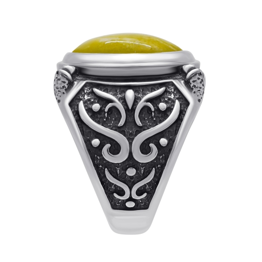 Кольцо из серебра с чернением и сердоликом