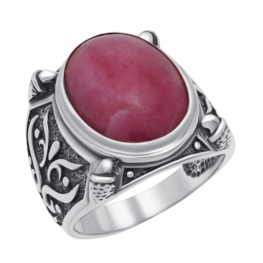 Кольцо из серебра с чернением и сердоликом