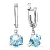 Серьги из серебра с ювелирными кристаллами