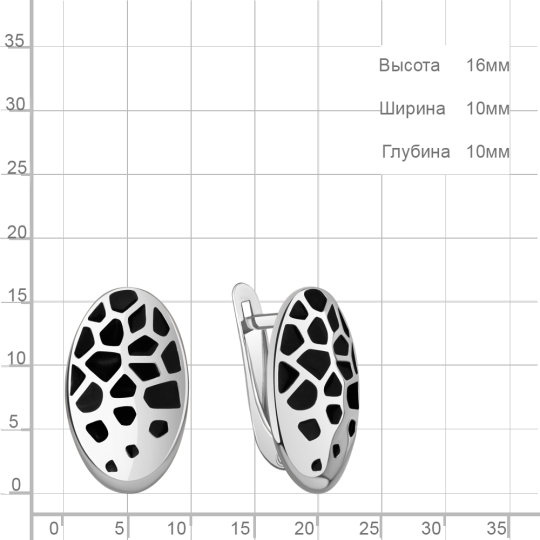 Серьги из серебра с фианитами