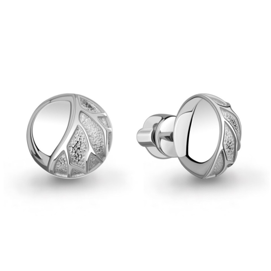 Серьги из серебра с гранатами и фианитами