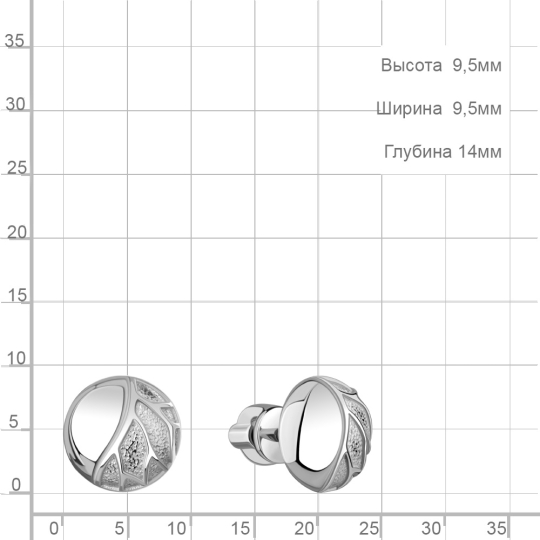 Серьги из серебра с гранатами и фианитами