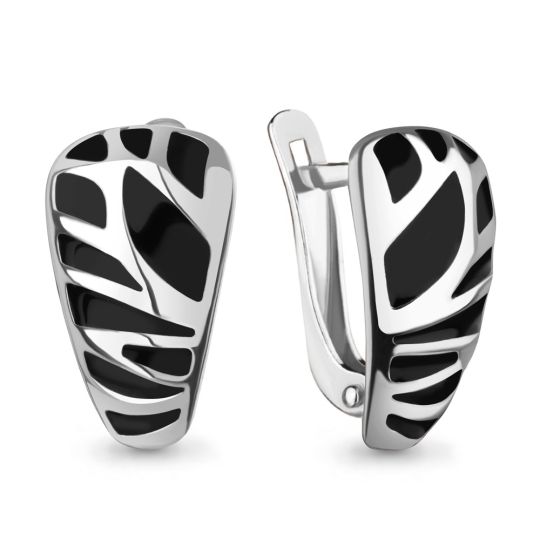 Серьги-эльфы из серебра с фианитами