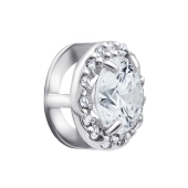 Подвеска из белого золота с выращенными бриллиантами