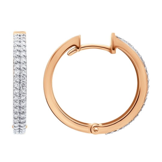 Серьги из золота с ювелирными кристаллами и фианитами