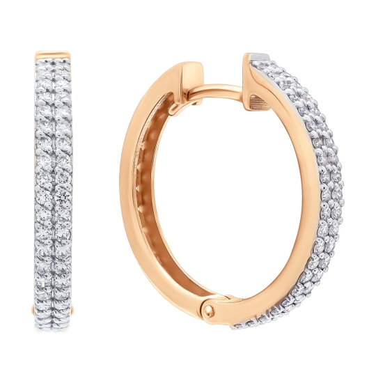 Серьги из золота с ювелирными кристаллами и фианитами