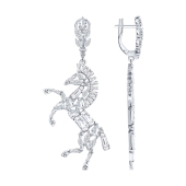 Серьги из серебра с фианитами 