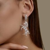 Серьги из серебра с фианитами 