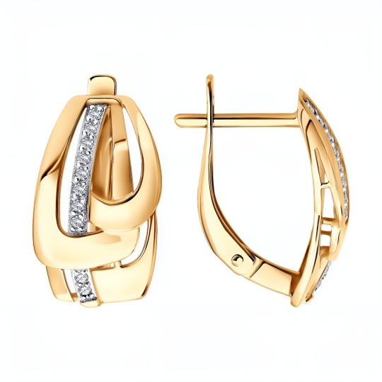 Серьги из золота с фианитами