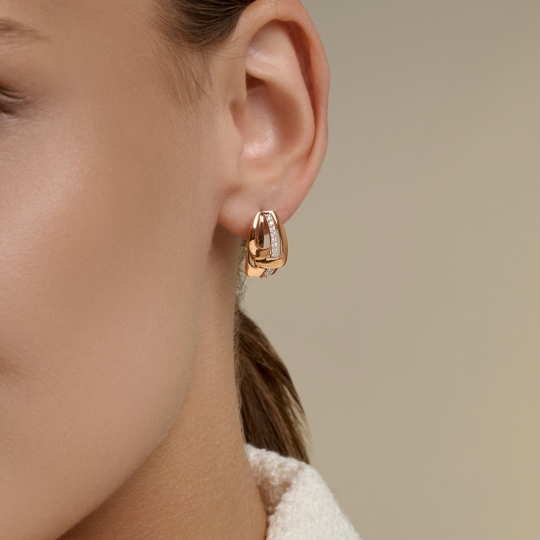 Серьги из золота с фианитами