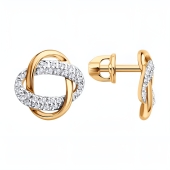 Серьги из золота с фианитами