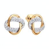 Серьги из золота с фианитами