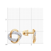 Серьги из золота с фианитами