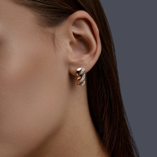 Серьги из белого золота с выращенными бриллиантами