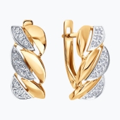 Серьги из золота с фианитами