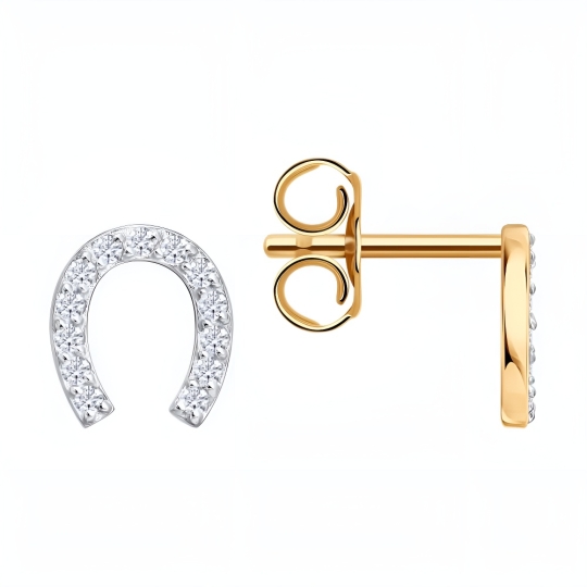 Серьги из золота с бриллиантами и сапфирами