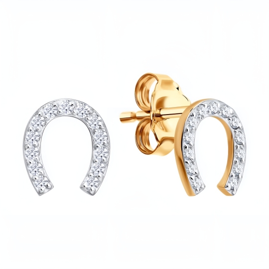 Серьги из золота с бриллиантами и сапфирами