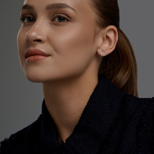 Серьги из золота с бриллиантами и сапфирами