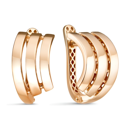 Серьги из золота с гранатами и фианитами