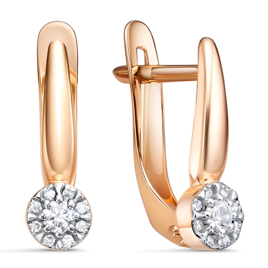 Серьги из золота с фианитами