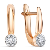 Серьги из золота с фианитами