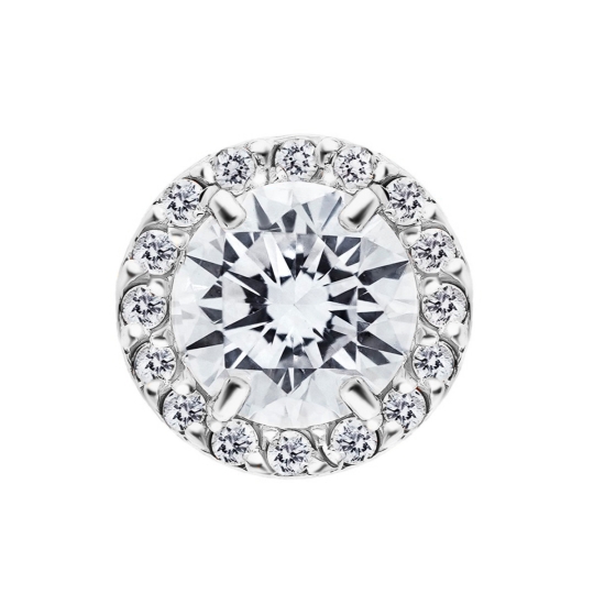 Подвеска из белого золота с выращенными бриллиантами