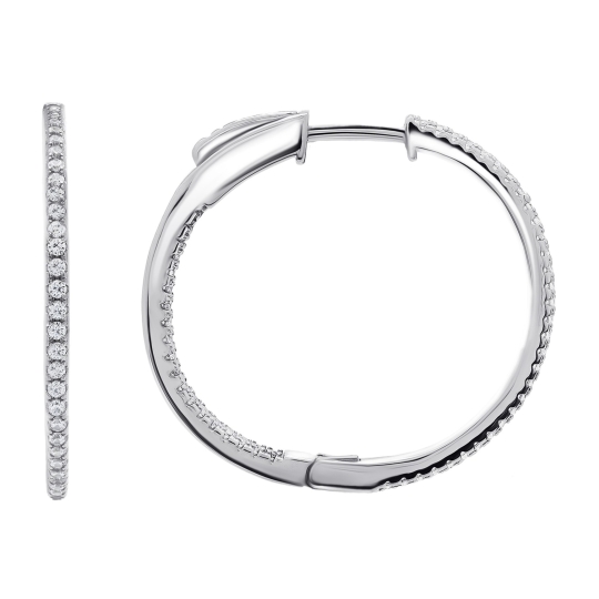 Серьги из серебра с фианитами