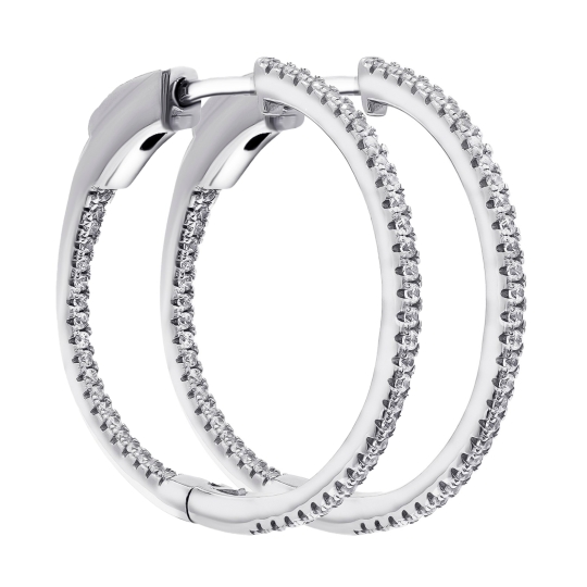 Серьги из серебра с фианитами