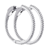 Серьги-конго из серебра с фианитами