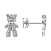 Серьги из серебра с фианитами