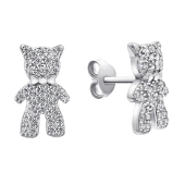 Серьги из серебра с фианитами