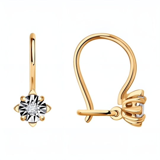 Серьги из золота с рубинами