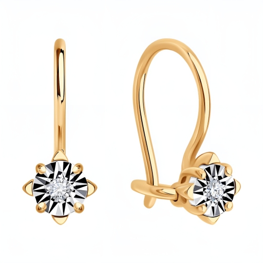 Серьги из золота с рубинами