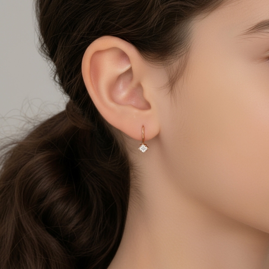 Серьги из золота с рубинами